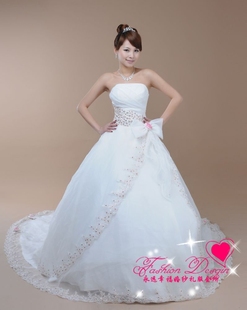 婚纱礼服婚纱新款新娘抹胸小拖尾热卖款婚纱冲三钻特价可做齐地款