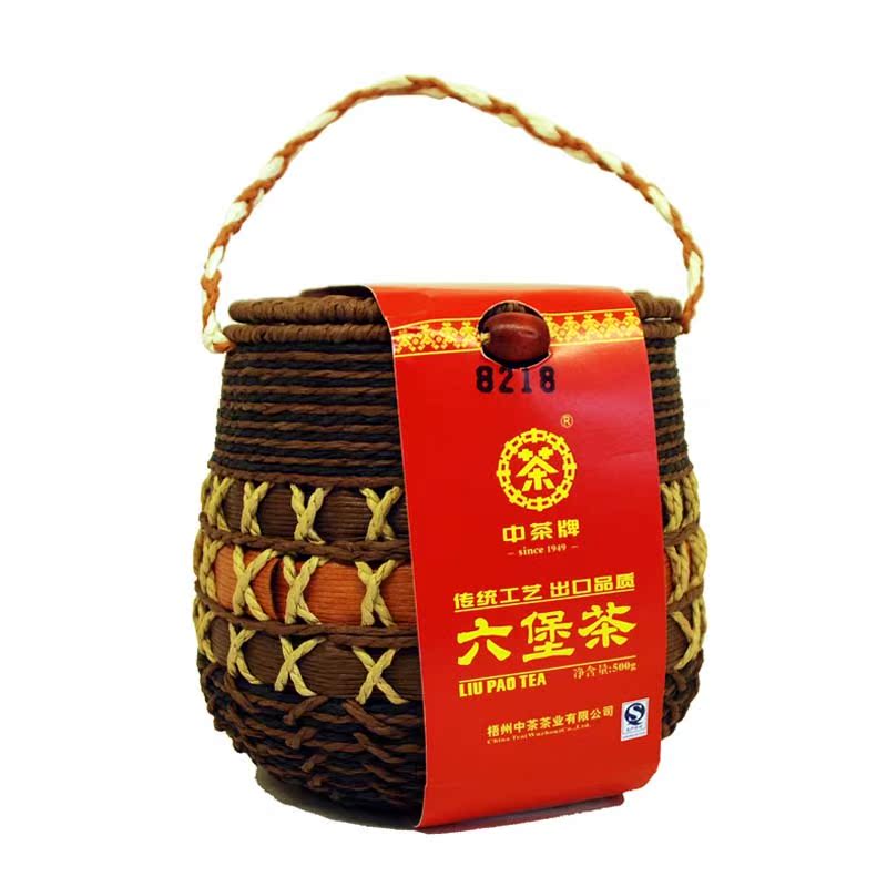 中粮 中茶黑茶 广西梧州六堡茶8218箩装散装 六堡500g茶叶