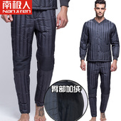 保暖棉裤 内胆 内外穿羽绒裤 男式冬加绒加厚大码 南极人中老年羽绒裤