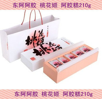 正品东阿阿胶桃花姬阿胶糕210g即食ejiao滋补礼盒正品可查防伪