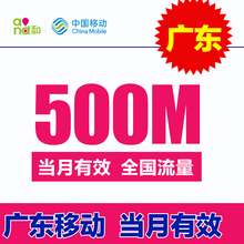 234G通用流量 手机流量包 500M流量充值叠加包 广东移动流量充值