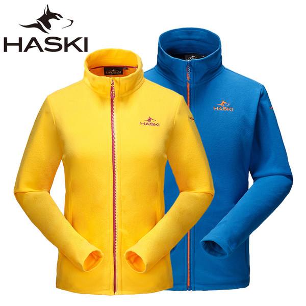 [特价]HASKI户外男女情侣款时尚薄款纯色摇粒绒衫保暖透气抓绒衣