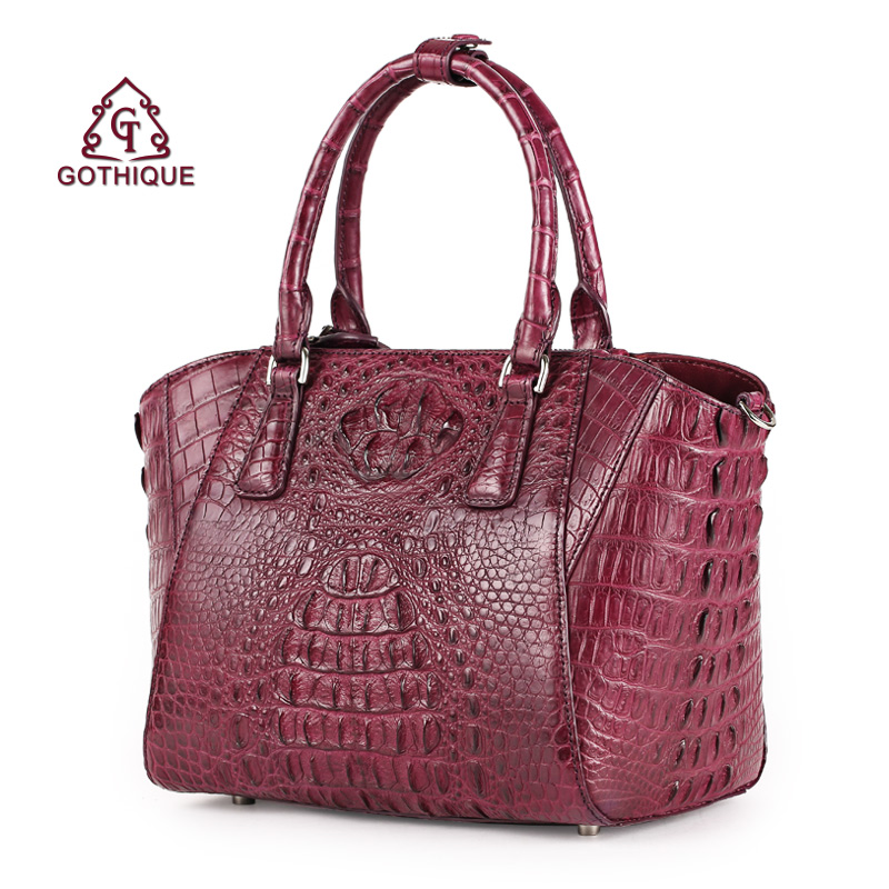 哥特新款时尚奢华鳄鱼皮女包欧美真皮简约大包