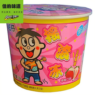 旺旺旺仔摇滚冻/咖啡冻/茶冻/粘粉果冻/水果冻【草莓味】108g