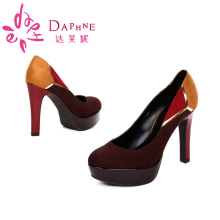 101340401 女鞋 达芙妮正品 浅口圆头超高跟单鞋 专柜春季新款 Daphne
