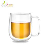 创意咖啡杯定制 高硼硅玻璃耐高温家用保温杯 隔热双层玻璃杯
