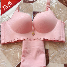 幸福玫瑰无痕无钢圈调整型聚拢暮色内衣文胸套装 慕色天使正品