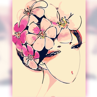 非之语diy数字油画客厅卧室手绘大幅风景人物装饰画 coco少女系列