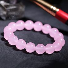 热卖韩版粉水晶单圈手链女款水晶饰品情人节礼物女人石玉髓手串