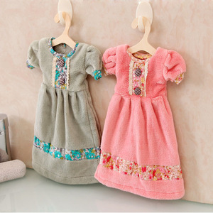 公主裙子珊瑚绒擦手巾