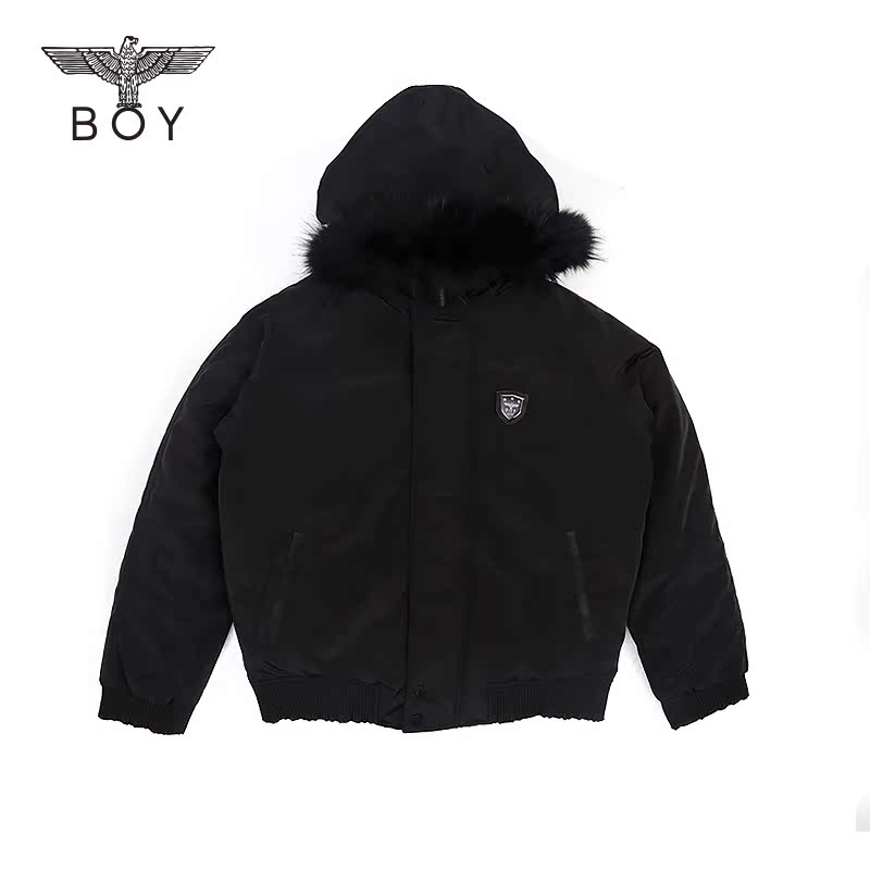 正品打折BOY LONDON冬季保暖棉服新款狸毛