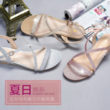 学生女鞋 韩版 柜官方旗舰店女鞋 2016新夏季平跟凉鞋 正品 shoebox鞋