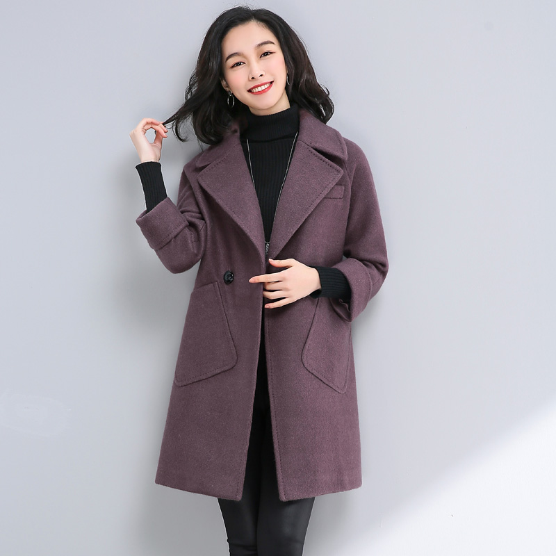 紫澜门2016秋冬新款女装旗舰店式京东商城京东中老年奢华毛呢外套
