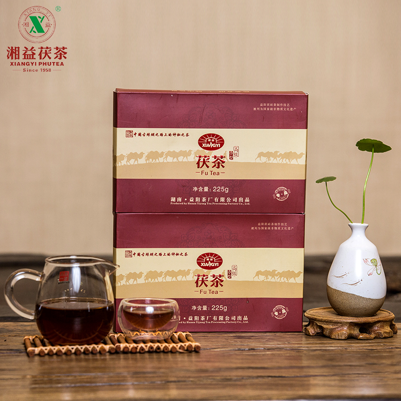2012湖南安化黑茶特产 湘益币型茯茶225g 益阳茶厂世博名茶 包邮