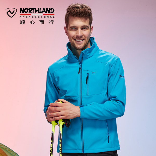 诺诗兰NORTHLAND秋冬户外软壳衣弹力男防泼水防风外套GF045699