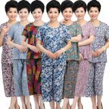 天天特价中老年女装夏装套装妈妈装全棉绸短袖老人衣服女奶奶装