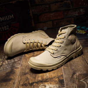 男士高帮帆布鞋马丁靴