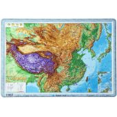 全国地形图 中国地理地图学 38CM PVC立体冲压 中国地形图 地形地貌 3D凹凸立体地图 中国地形立体地形图 新版 急速发货