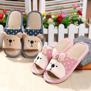 木地板亚麻拖鞋