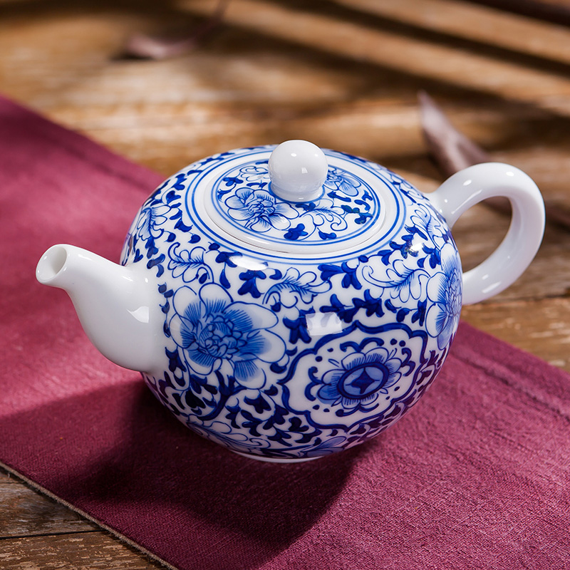 景德镇陶瓷手绘青花瓷小茶壶 手工功夫茶具泡茶器茶道水壶 百搭