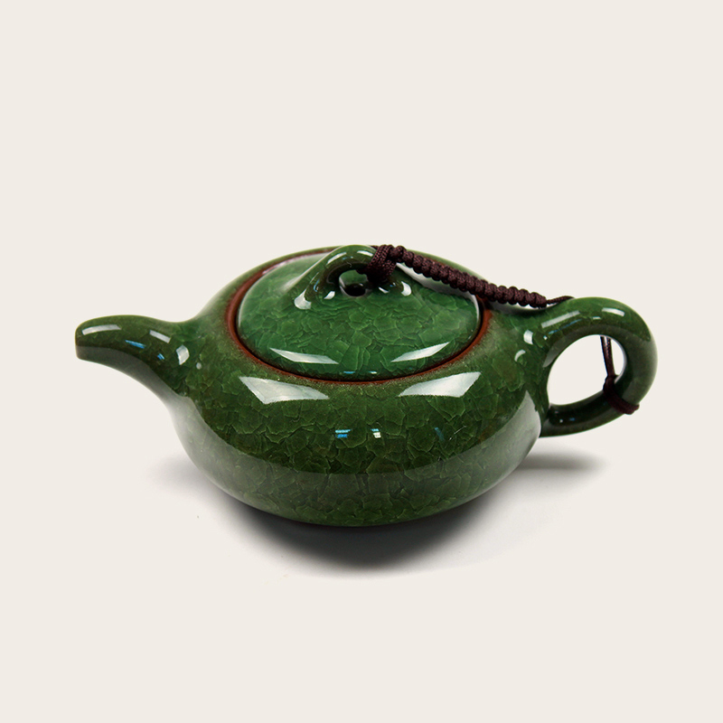 瓷牌茗台湾开片冰裂茶壶陶瓷功夫茶具红茶普洱茶绿茶泡茶壶孔雀绿