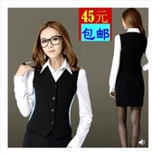 裙白衬衫 3件套 背心套裙工作服西装 套裤 2件套女装 职业装 马甲女正装