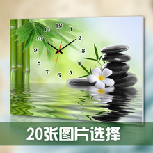 饰画 绿竹 欧式简约壁画挂画单幅无框画挂钟 现代客厅餐厅装 诗涵