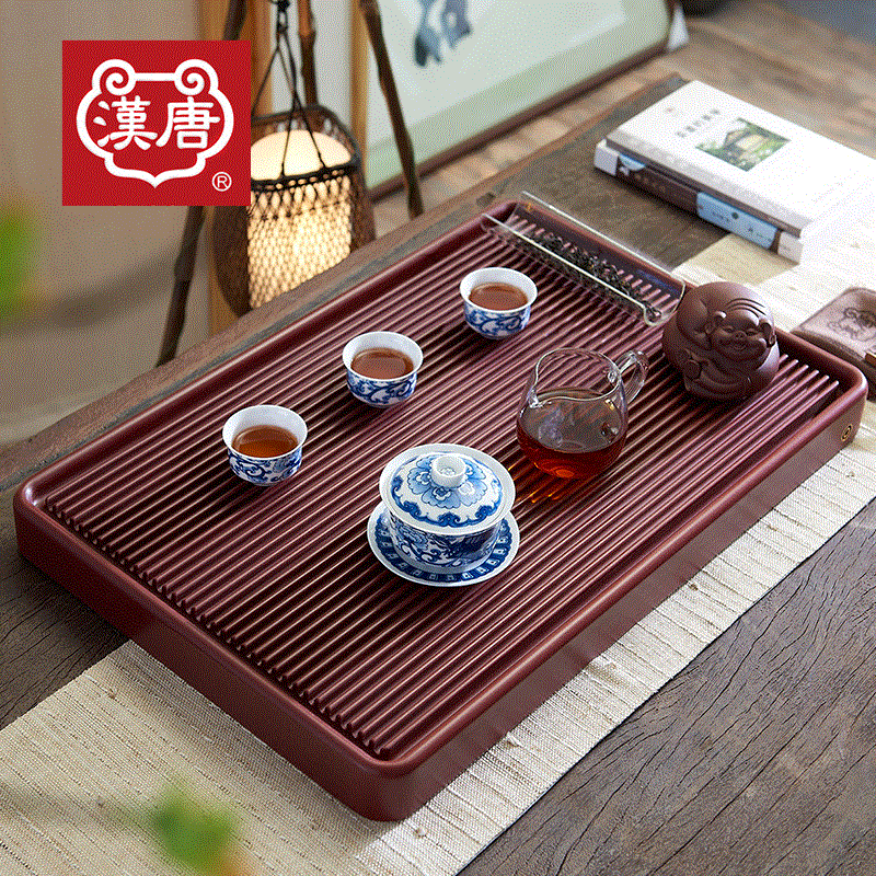 汉唐茶盘 单层功夫电胶木干泡茶台流水茶海茶托排水 功夫茶具特价