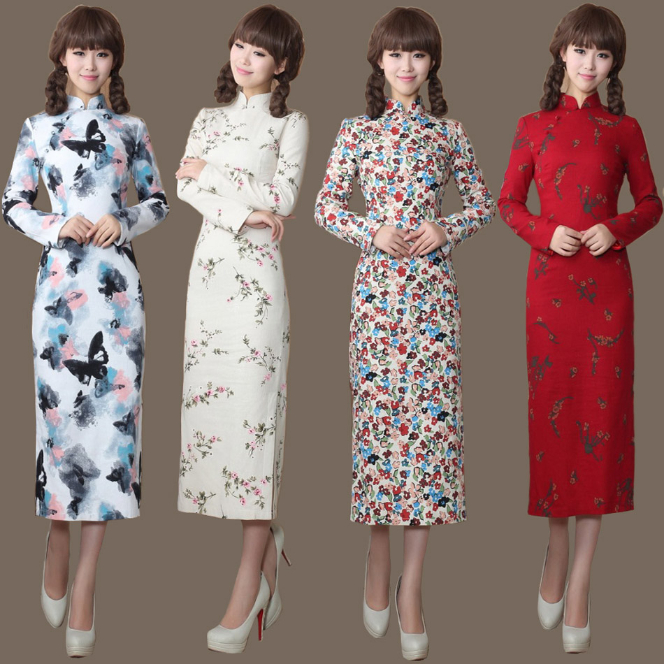 秋冬长袖旗袍女茶馆茶艺师服衣服茶叶店导购员工作服茶楼迎宾服
