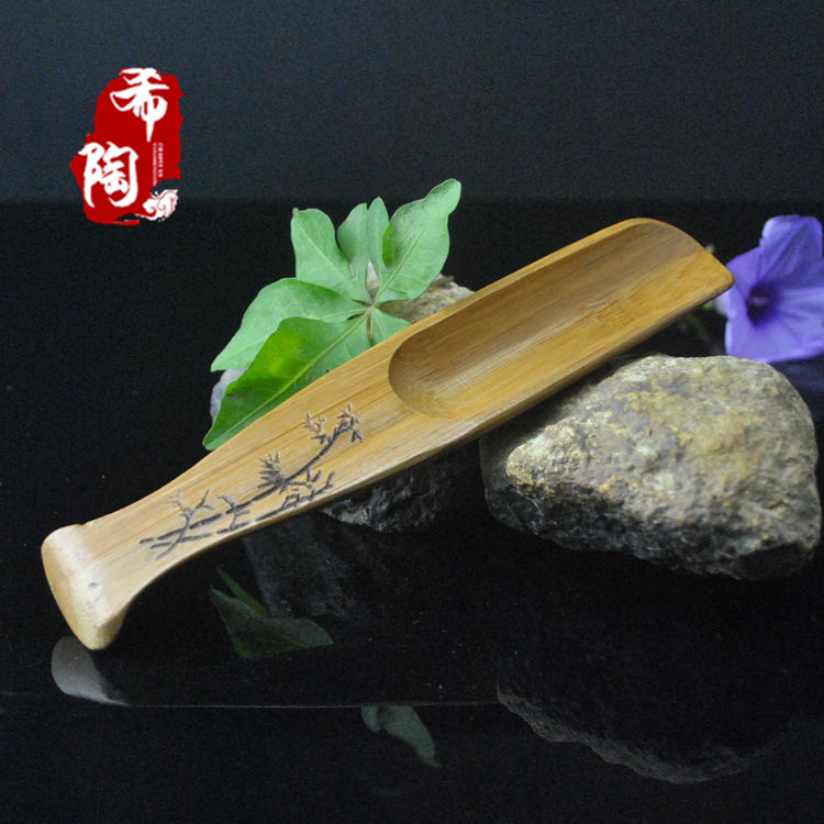 竹子茶匙茶叶铲 竹木茶勺花茶红茶绿茶竹勺子 茶具茶道配件茶叶勺