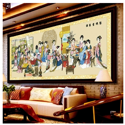 琴棋书画十字绣成品