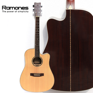 雷蒙斯ramones rd76系列 41寸民谣单板吉他/电箱指弹 送原装琴盒
