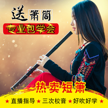 熹风一节紫竹短箫专业洞箫初学古朴竹萧F调G调乐器短萧乐器送箫筒