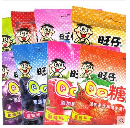 旺旺 旺仔qq糖 随机口味23g/袋果汁维生素c 全店零食满38元包邮