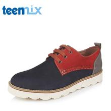Teenmix/天美意秋季专柜同款休闲鞋平跟牛皮男单鞋AFV02CM5图片