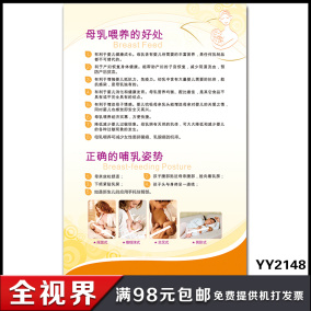 妇幼保健院母婴保健护理挂图 母乳喂养的好处知识海报 婴儿喂养画