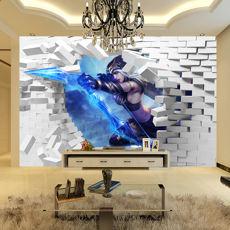 3d立体个性墙纸壁纸lol英雄联盟主题网吧墙画海报宿舍画