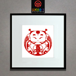 挂画 宜家居装饰画大客厅卧室书房家居新年福娃贺喜现代中式挂画 网贝