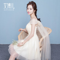 伴娘服短款2016新款韩式伴娘团礼服香槟色小