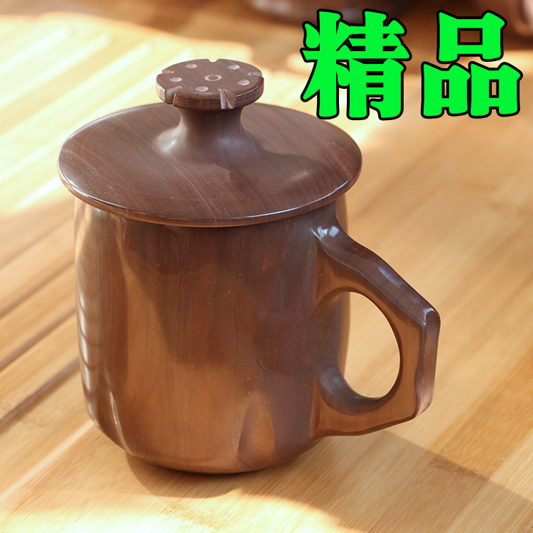 木鱼石杯子保健茶杯茶具无蜡正品水杯纯天然清仓大容量带盖