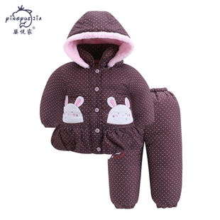 婴悦家 婴儿冬装1-3岁女童保暖套装儿童外出服