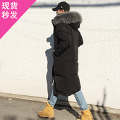 男长款 加厚大衣毛领外套反季清仓 羽绒服男过膝超长款 冬季大码 韩版