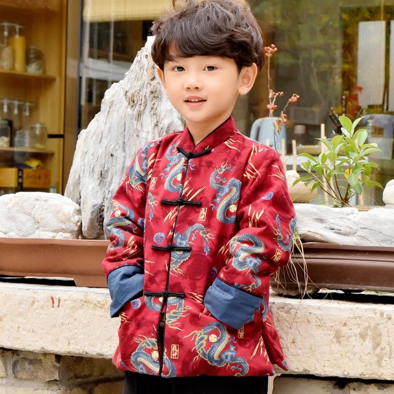 旗袍儿童唐装2017新款冬装男童汉服童装民族风宝宝周岁礼服新年装