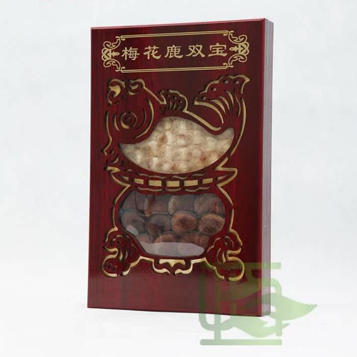 长白山梅花鹿双宝 高档鹿茸片礼盒 正品 整枝 过年送礼 鹿鞭切片