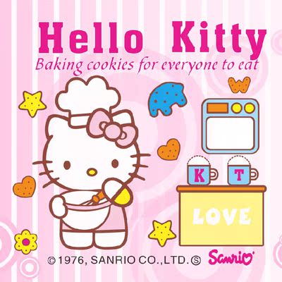 儿童房自粘墙贴公主女孩卧室背景墙壁纸hellokitty猫壁画kt凯蒂