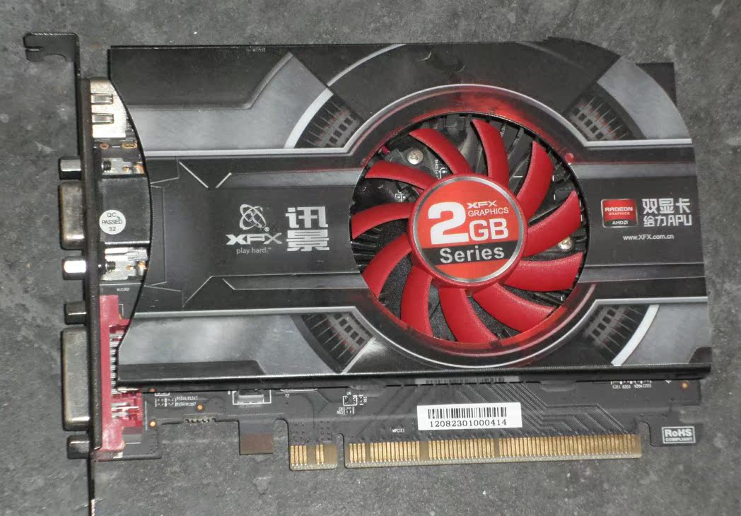 讯景hd6450 2g ddr3 pci-e显卡 真实2g显存 实物图 测试完好