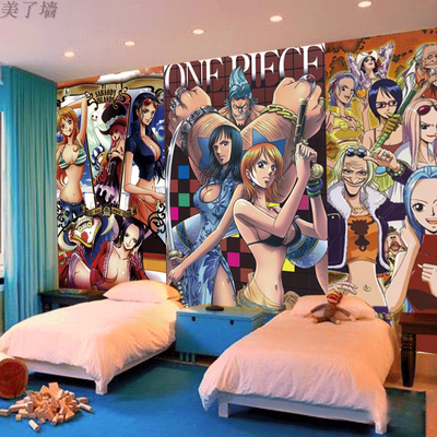 海贼王动漫性感美女娜美罗宾拼图壁纸女生卧室创意墙纸服装店壁画