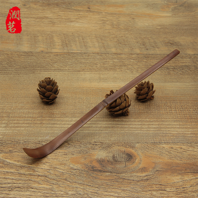 大师级日本抹茶勺 配件 老竹茶勺 茶道大师收藏比赛用 烟熏几十年