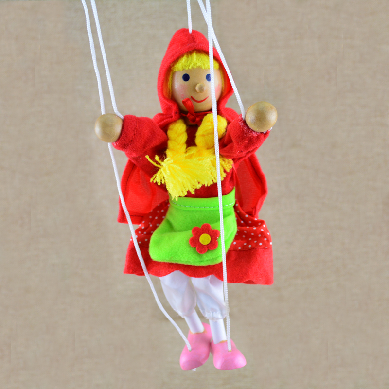 小红帽提线木偶人 木制儿童幼儿园玩具礼物3-4-5岁