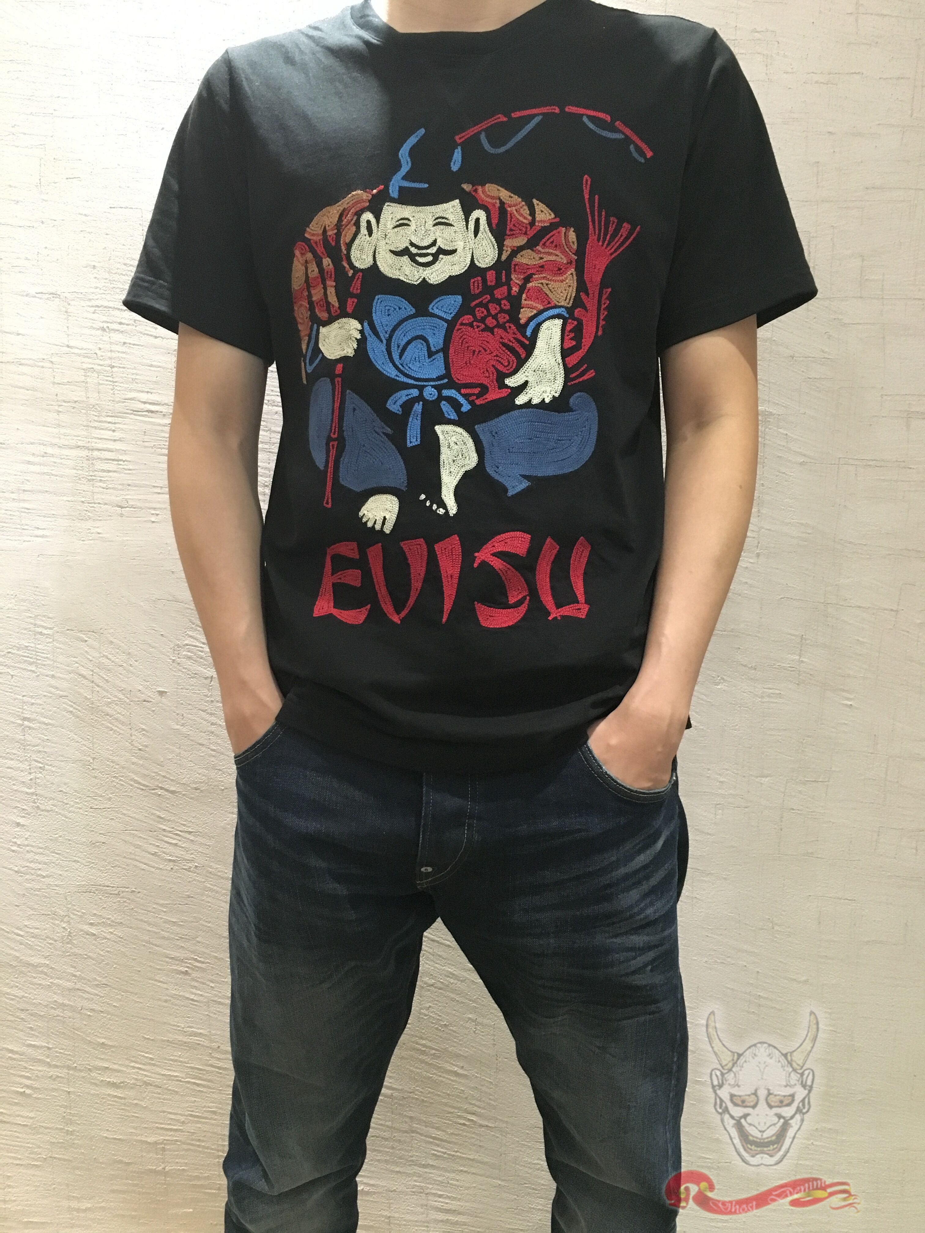 丁丁香港潮店evisu男装个性佛头图案短袖t恤17夏ts546